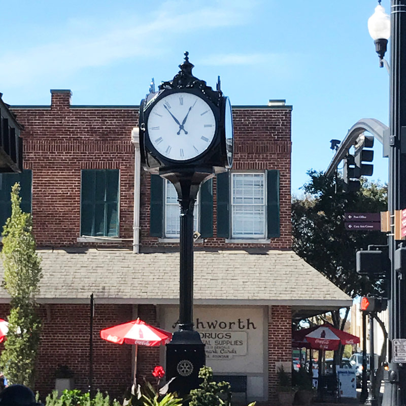 Clock on Chatham street by Ashworth Drugs