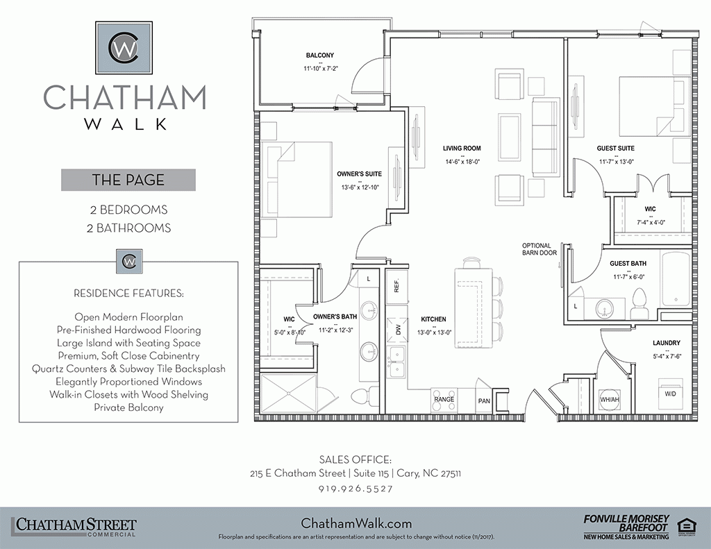 The Page floorplan at Chatham Walk